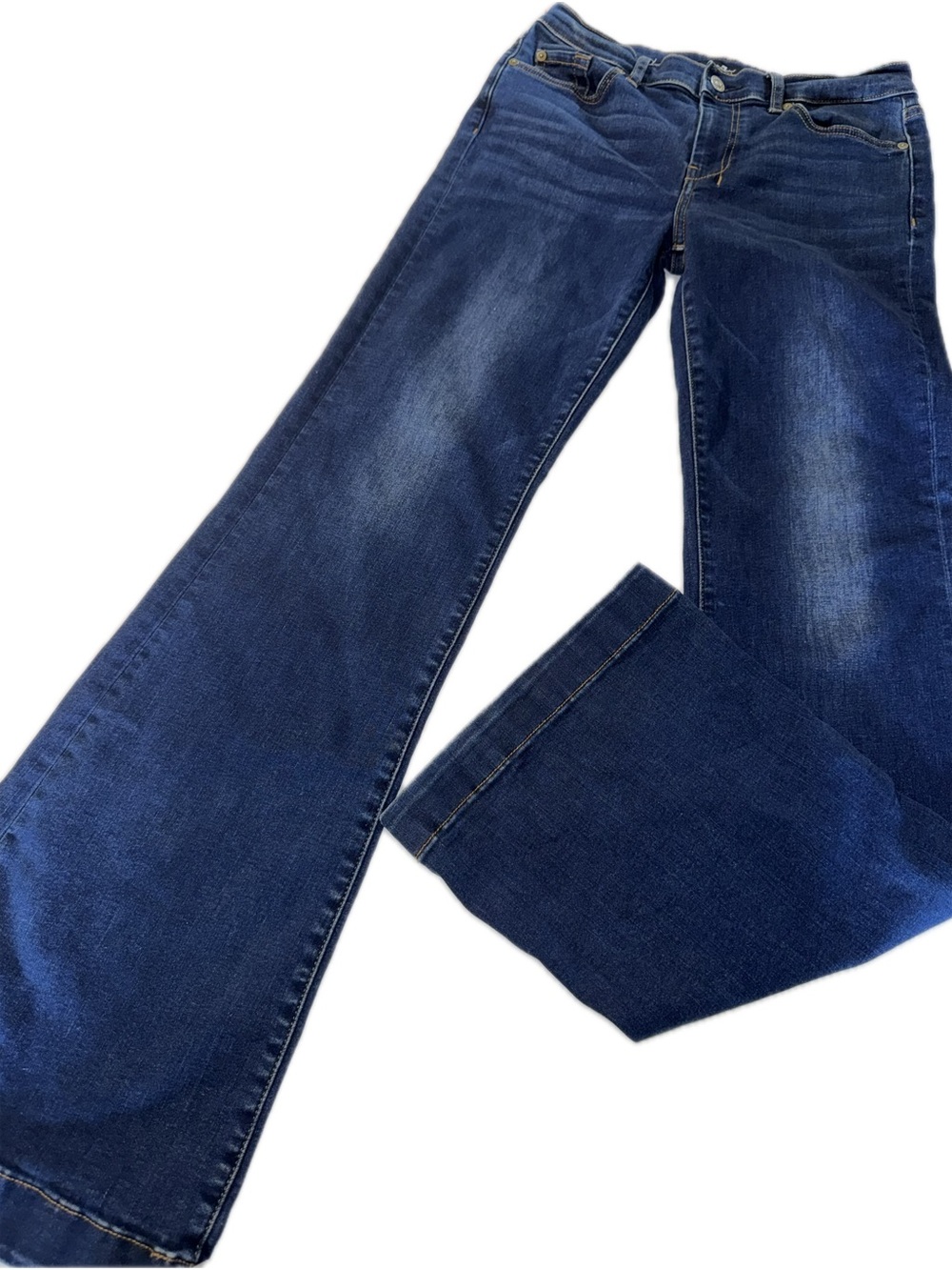 Women’s 7 For All Mankind Dojo Two-Tone‎ Blue Denim Jeans w/Signature Embroidery